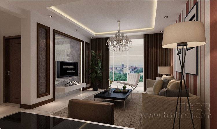 点击大图看下一张:豪华时尚客厅窗帘效果图