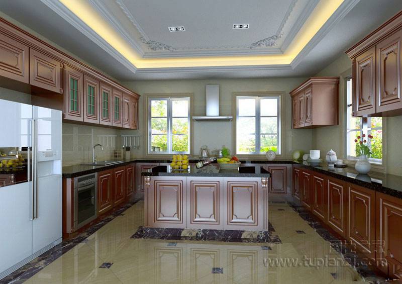 点击大图看下一张:温馨舒适的厨房地中海装修效果图