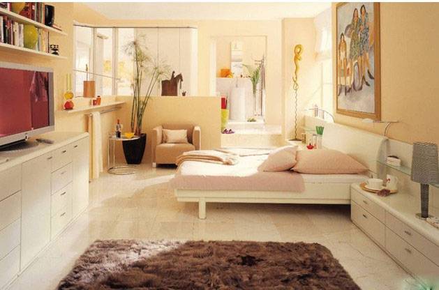 点击大图看下一张：小户型主卧室现代风格装修图