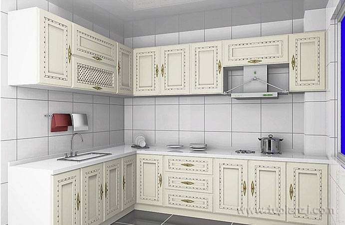 点击大图看下一张：欧式别墅现代厨房装修效果图时尚大气