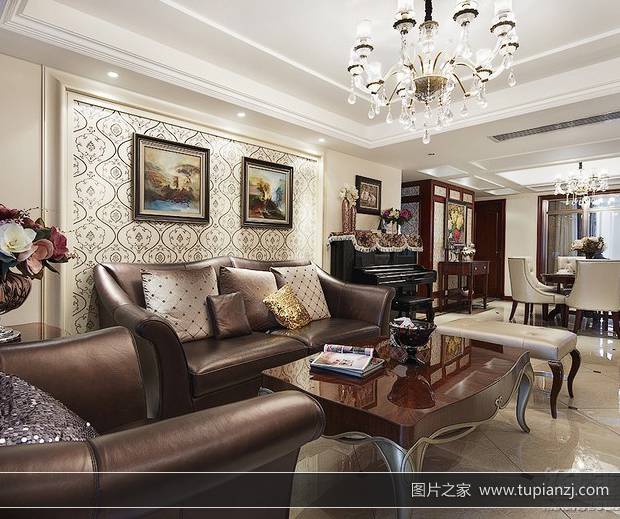 点击大图看下一张：客厅欧式新古典奢华装修高贵典雅