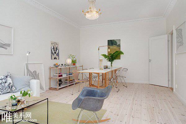 点击大图看下一张：瑞典小清新格调一居室小户型装修图