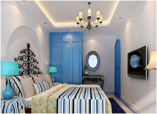 点击大图看下一张：地中海风情卧室装修效果图