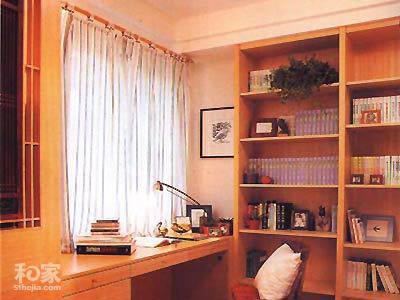 点击大图看下一张：现代精美书房窗帘效果图欣赏