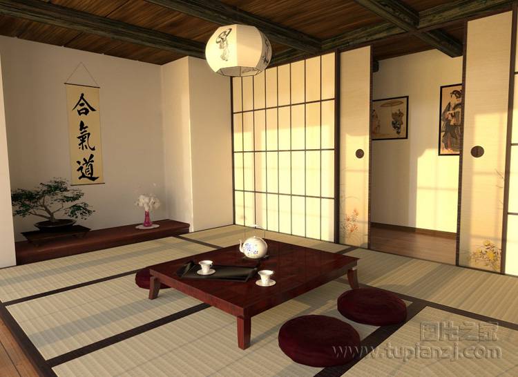 点击大图看下一张：日式风格卧室榻榻米装修效果图