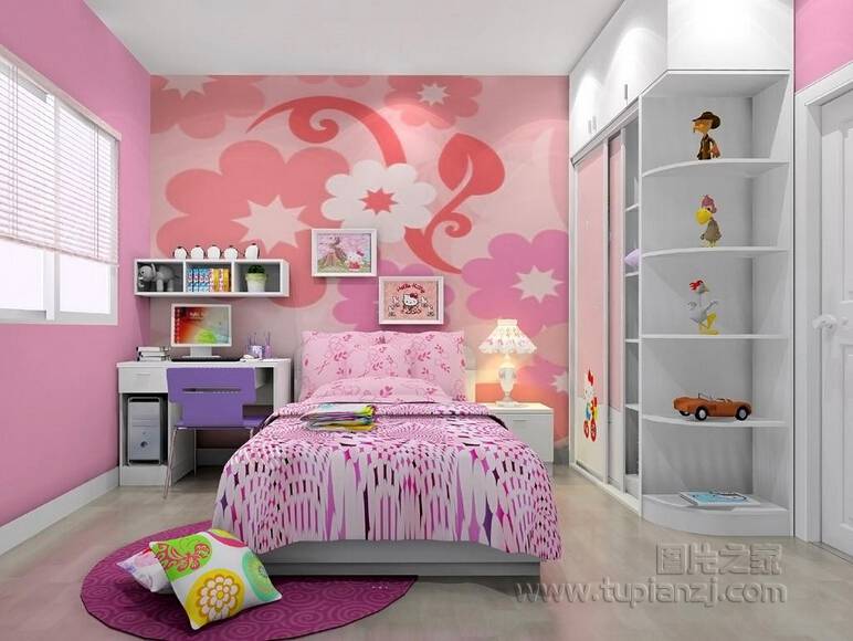 点击大图看下一张：梦幻可爱的儿童房装修效果图