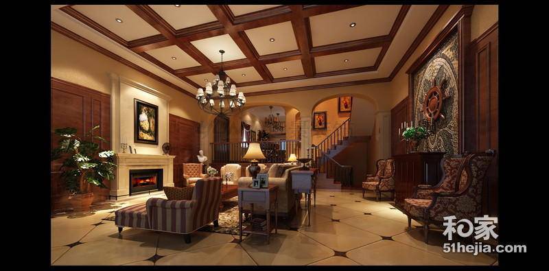 点击大图看下一张：古典欧式别墅客厅效果图赏析