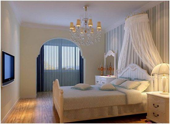 点击大图看下一张：地中海复式卧室明亮温馨装修效果图大全