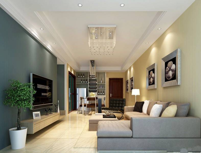 点击大图看下一张:公寓客厅背景墙装饰时尚精致