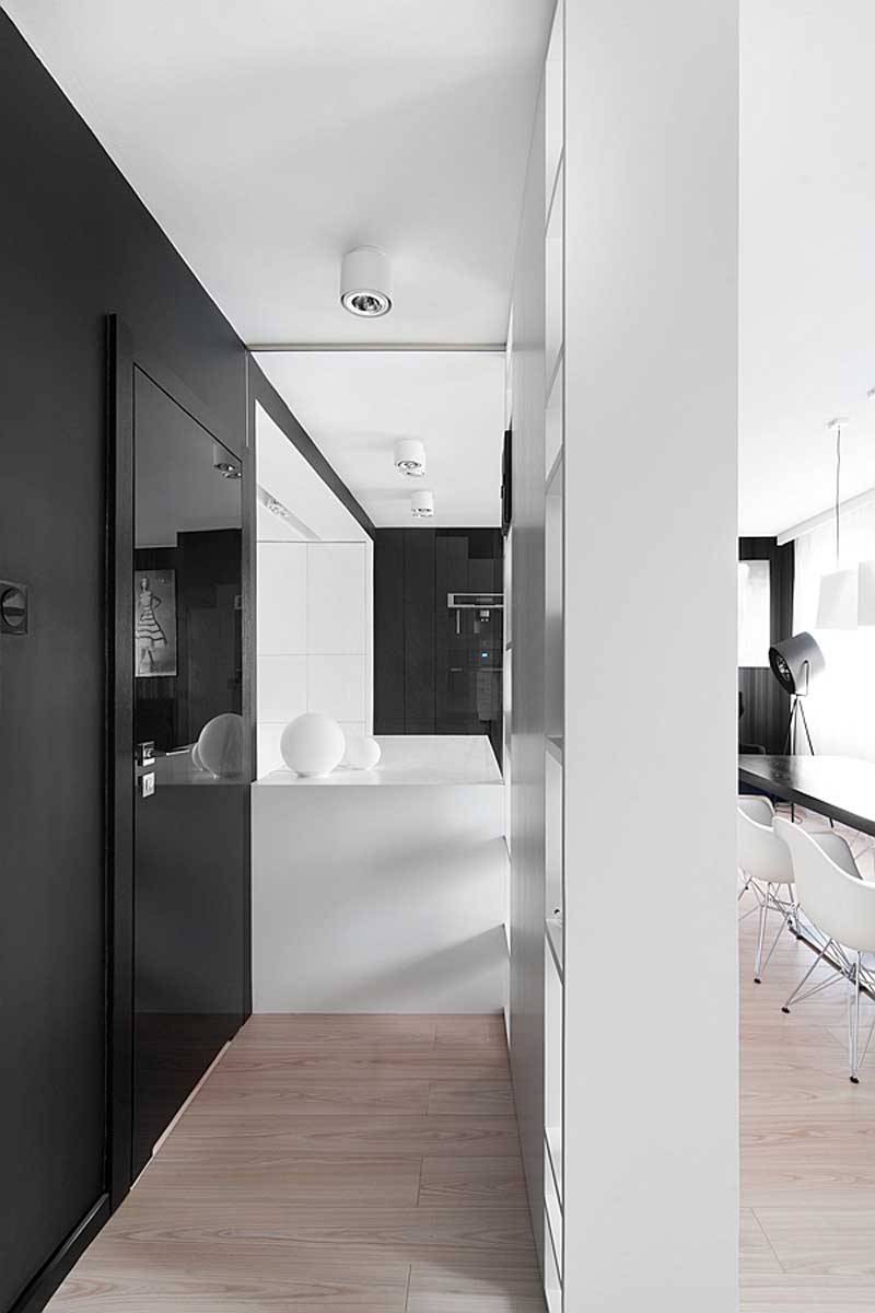 点击大图看下一张：黑白创意线条精简风格公寓