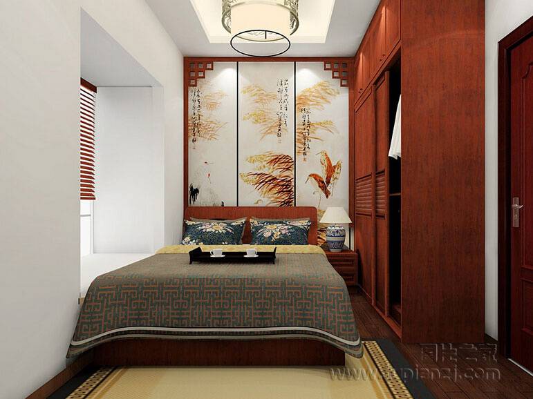 点击大图看下一张：新中式时尚卧室设计装修风格效果图