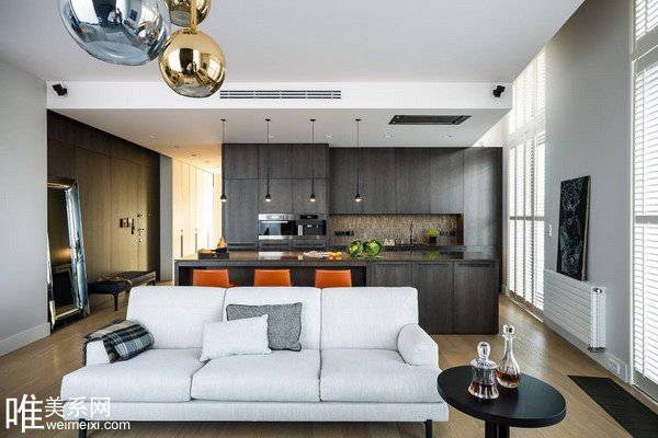 点击大图看下一张：现代公寓设计效果图奢华优雅