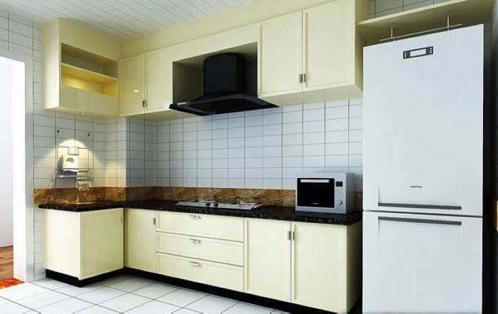 点击大图看下一张：简约风格现代厨房装修效果图