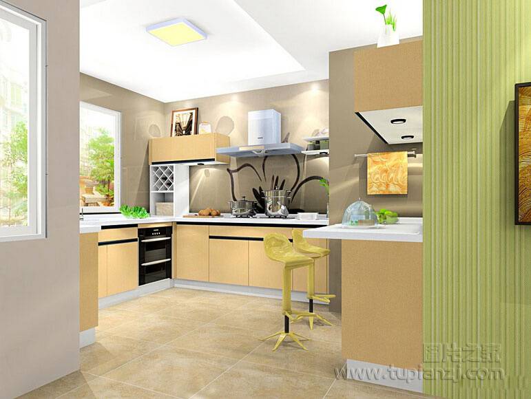 点击大图看下一张：欧式公寓简约厨房装修效果图