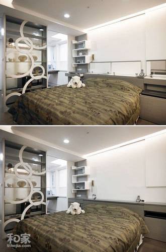 点击大图看下一张：62平方米老房改造时尚跃层装修效果图