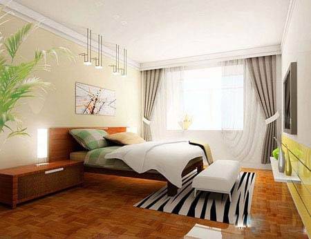 点击大图看下一张：现代大户型简约卧室装修效果图