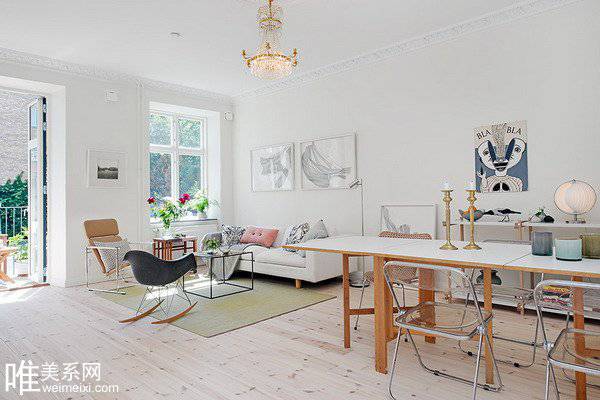 点击大图看下一张：瑞典小清新格调一居室小户型装修图