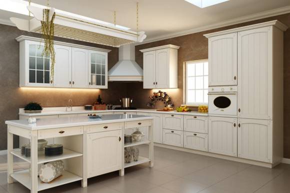 点击大图看下一张：6款精美好看的厨房欧式装修设计图