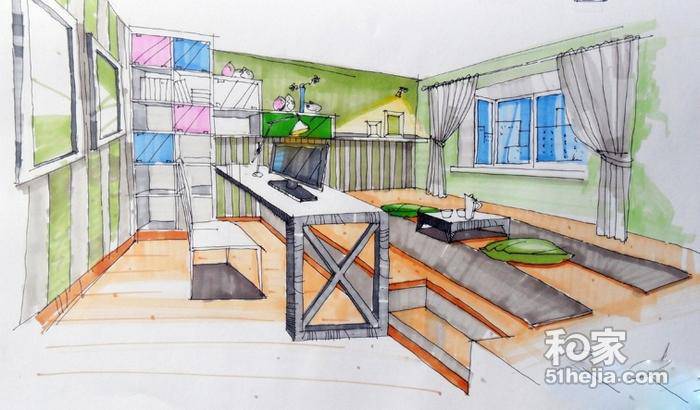 点击大图看下一张：8万打造清新简约宜家风格婚房图片