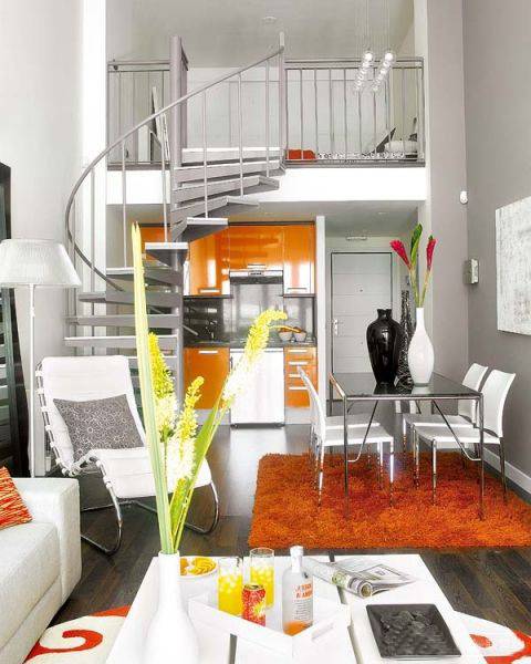点击大图看下一张：单身公寓小户型简约大方风格家居装修