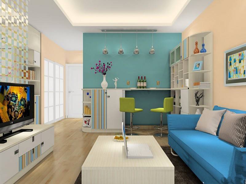 点击大图看下一张：现代公寓客厅装修效果图欣赏