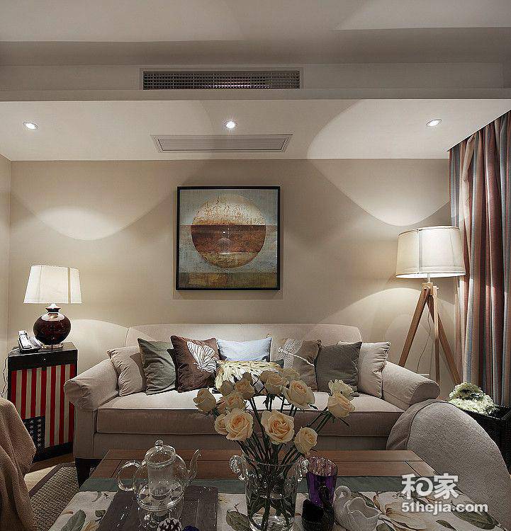 点击大图看下一张：美式和现代简约风格的混搭新房装修案例