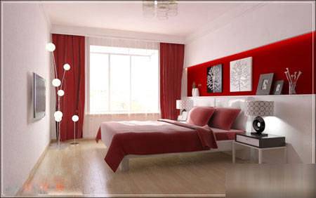 点击大图看下一张：简约温馨卧室现代设计效果图