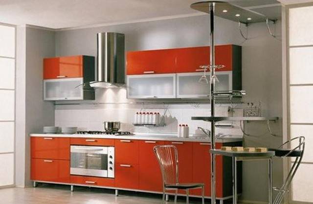 点击大图看下一张：时尚开放式厨房装修图宽敞整洁
