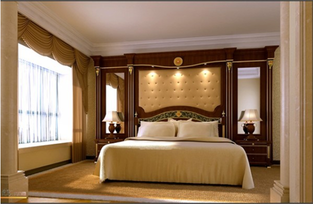 点击大图看下一张：新中式卧室装修效果图大气复古