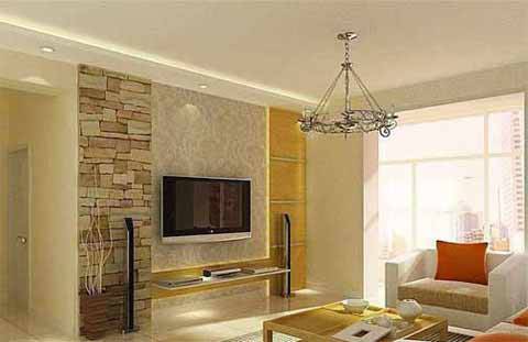 点击大图看下一张：十分吸引眼球的现代简约电视背景墙效果图