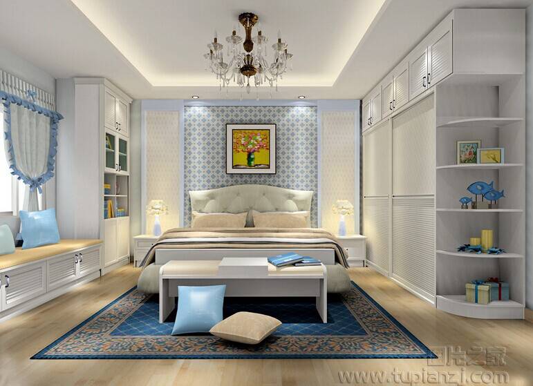 点击大图看下一张：浪漫梦幻的韩式风格卧室装修效果图欣赏