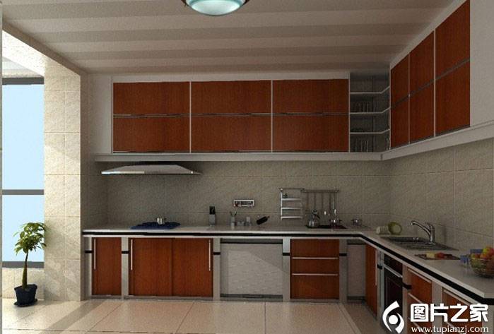 点击大图看下一张：新中式厨房装修效果图大方整洁