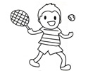 小朋友打网球的简笔画图片