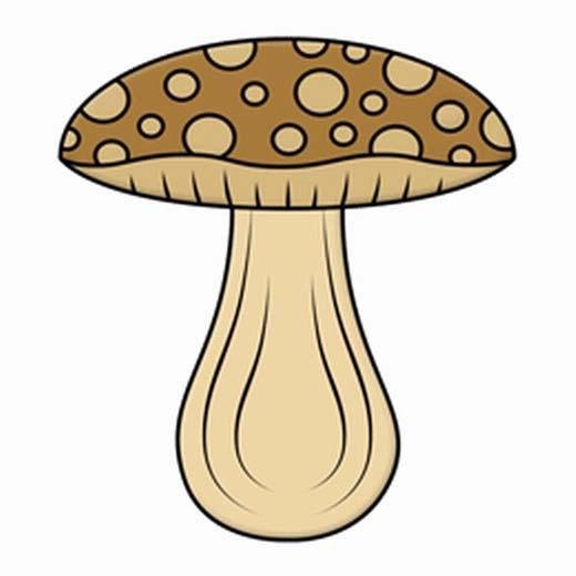 涂色蘑菇简笔画