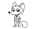 打领带的狐狸简笔画图片