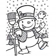 儿童卡通人物简笔画：雪人