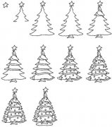圣诞树简笔画画法教程