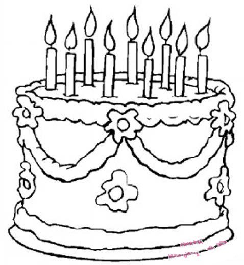 漂亮的生日蛋糕简笔画图片