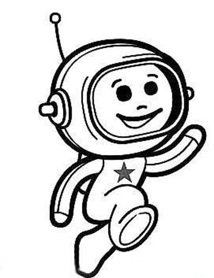 少儿可爱卡通航天员简笔画图片