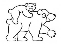 小学生简笔画熊：熊妈妈与小熊