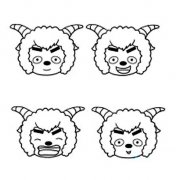各种表情的沸羊羊头像简笔画图片大全