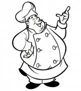 笑嘻嘻的胖厨师简笔画图片