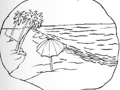 海边椰子树简笔画图片