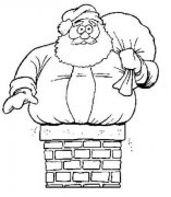 儿童简笔画：钻烟囱的圣诞老人