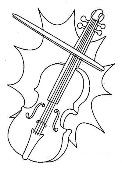少儿乐器简笔画图片：小提琴