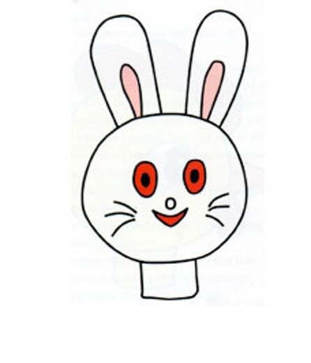 卡通兔子头像简笔画