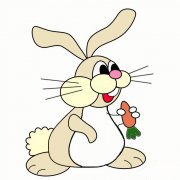 小白兔吃萝卜简笔画