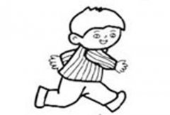 跑步的男孩简笔画