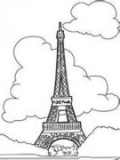 巴黎埃菲尔铁塔简笔画图片