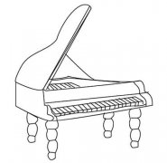 儿童乐器简笔画图片：钢琴